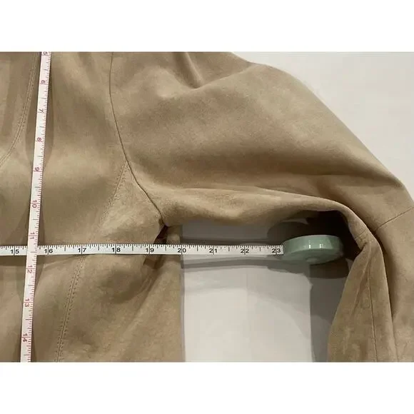 Vintage Liz Claiborne Beige/Tan Suede Blazer / Jacket, Pockets, Size XL - Picture 10 of 14